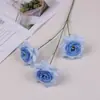 Flor Artificial Americana Rosa de Três Cabeças Flor Artificial Decoração de Casa Mesa de Jantar Mesa de Café Ornamentos Flor Artificial Layout de Cena de Casamento