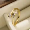 Anillo de Lujo Ligero de Cobre Incrustado con Circonita, Apertura Femenina y de Alta Gama, Anillo Ajustable Super Brillante, Estilo Ins Simple y Popular