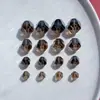 Cuentas de Cristal Natural, Cuentas Sueltas de Cristal de Té, Cuentas de Barril Facetadas Irregulares, Cuentas Individuales para Pulseras DIY, Accesorios de Cinco Elementos de Múltiples Gemas para Mujeres