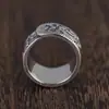 Anillo Sánscrito Plateado, Versión Ancha Retro, Anillo Ajustable de Seis Caracteres Mantra, Diseño de Nicho, Venta Directa de Fábrica