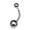 F136 Aleación de Titanio Diente Interno Ombliguera Doble Bola Modelo Básico Más Vendido Anillo de Ombligo de Bola Doble Joyería para Piercing G23