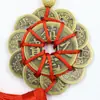 Pingente de Moedas dos Dez Imperadores, Nó Auspicioso para Viagem Segura, Ornamento de Carro Flor de Ameixa dos Dez Imperadores, Pingente de Moedas de Cobre Porta a Porta