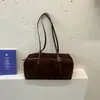 Bolso de ante nuevo para principios de otoño bajo el brazo, bolso tipo almohada retro minimalista, textura suave, bolso de hombro baguette casual para el día a día