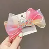 Grampo de Cabelo Laço Coroa Infantil Rede Pequena Princesa Menina Doce Adorno de Cabeça Presilha Superior Bebê Fofo Acessórios de Cabelo