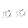 Como industria s999 aretes de plata esterlina para mujer aretes simples compactos estrellas luna aretes de bosque plata anti-obstrucción para agujero de oreja