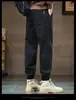 Pantalones cargo de alta gama para hombre, nuevos, negros, de moda, para Otoño/Invierno 2025, corte holgado, tobillos cónicos, pantalones largos casuales para el trabajo