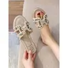 Nuevas Sandalias Planas Frescas Estilo Hada de Verano 2026 para Mujer, Elegantes y de Moda con Perlas para Uso en Exteriores
