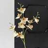 Orquídea Phalaenopsis artificial de 3 puntas con tacto realista, adecuada para decoración de bodas, arreglos florales, decoración del hogar y materiales florales