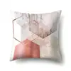 Funda de almohada de poliéster marmoleado estilo ins nórdico estampado geométrico terciopelo piel de melocotón funda de almohada para sofá de sala de estar QTH03
