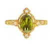 Anel Aberto Camadas de Zircônia Verde Vintage Exquisito Nicho Luxo Leve Toque de Alto Padrão