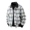 Nueva Chaqueta Elegante Estilo Retro a Cuadros Casual para Hombre de Primavera y Otoño, Abrigo Versátil de Moda Tendencia con Cuello Solapa para Pareja
