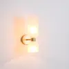Lámpara de pared LED moderna y minimalista de doble cabezal para dormitorio, mesita de noche, espejo de baño, hotel y casa de huéspedes, con iluminación hacia arriba y hacia abajo, hecha de hierro
