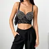 Sujetador de Copa Triángulo con Escote en V con Relleno Delgado Arriba y Grueso Abajo, Adornos de Pedrería Ojo de Gato con Perlas, Top Tubo Strapless sin Espalda para Discoteca, Estilo Sexy