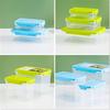 Conjunto de duas peças para gaveta de geladeira casual e leve, caixa plástica para alimentos, transparente, para congelados, hermética, conjunto de três peças
