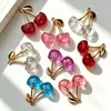 Nuevo colgante de cereza acrílica de aleación tridimensional Accesorios de joyería DIY para pendientes, pulseras, llaveros y colgantes al por mayor