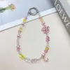 Lanyard de Teléfono con Rueda de Flor de Zirconia Exquisita de Gama Alta, Llavero, Colgante de Bolso al por Mayor para Mujeres