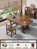 Mesa de Té Pequeña y Silla para Balcón de Madera Maciza Combinación Nuevo Estilo Chino Mesa de Café para Apartamento Pequeño Sala de Estar Mesa de Té para el Hogar Juego de Té Set