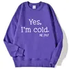 [Código Europeo Transfronterizo] Sí, Sudadera con Estampado de Letras 'Tengo Frío' para Mujer