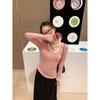 Suéter de Tricô Baishiwang 100% Lã Falso Duas Peças para Mulheres, Camisa Base Slim-Fit Gola U de Outono, Estilo Coreano