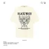 Camiseta de Algodón Puro Pesado Estilo Retro Americano Marca de Moda Estampado de Ángel Manga Corta para Hombres y Mujeres Verano Holgada Venta al por Mayor Transfronteriza