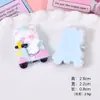 Bicicleta de Dibujos Animados Animal Pequeño Gadgets de Resina Oso y Conejo Pasador Cuerda para el Cabello Decoración Pegamento de Crema Material para DIY