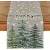 Nueva decoración navideña transfronteriza, camino de mesa para árbol de Navidad de lino duradero resistente mantel mantel transfronterizo