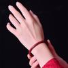 Pulsera Cascabel de Imitación de Jade de Vidrio Paso a Paso Flor de Durazno Cerveza Accesorios Antiguos Prohibido Pequeño Libro Rojo Novia Mismo Estilo Pulsera para Mujer