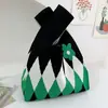 Bolsa Colete Bolsa Colete Malha Casual Bolsa Bolsa Xadrez Contraste de Cores Coreano Luz Bolsa de Luxo