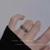 Nuevo Anillo Dorado Retro Francés con Lazo Nicho Simple Hecho a Mano Dibujado con Hilo Encaje Plisado Anillo para Dedo con Diamante Amarillo