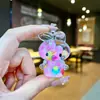 Llavero Acrílico Relleno de Aceite Sanrio Lindo Kuromi Llavero de Arena Movediza Colgante de Bolso Pequeño Regalo Venta al por Mayor
