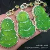 Pendente Jade Verde Imperial com Calcedônia Guanyin de Fornecimento ao Vivo Colar Guanyin de Calcedônia Verde Luxuoso Incrustado Dropshipping