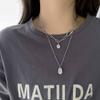 Design de Nicho Versátil Camada Dupla Empilhada Pingente Irregular Colar Feminino Estilo Simples Ins Corrente de Clavícula Tendência Cool
