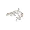 Anel feminino com folhas de diamante e galhos Moda All-match Moda Vento frio Abertura Ajustável Temperamento Doce Anel de dedo indicador