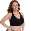 Sutiã Esportivo de Renda com Zíper Frontal Sem Fio para Esportes, Corrida, Yoga, à Prova de Choque, Costas Bonitas, Roupa Íntima Sem Costura