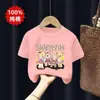 Camiseta de Manga Corta para Niña Ropa de Verano 2026 Nueva Camiseta de Verano 100% Algodón para Niños Camiseta Fina de Manga Media Larga para Niños