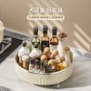 Estante giratorio de almacenamiento para cocina, estante para botellas de aceite, sal, salsa, vinagre, condimentos del hogar, estante para condimentos, acabado de escritorio de lujo ligero, caja de almacenamiento de maquillaje