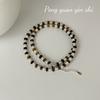 Collar de Plata Esterlina S925 Suchuang Ojo de Tigre Maillard Perla para Mujer Nuevo Retro Lujo Ligero Moda Versátil Cadena Clavícula