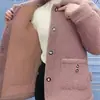 Abrigo de Invierno Engrosado con Forro de Forro Polar Compuesto Piel de Cordero Abrigo para Mujer Moda Talla Grande Ropa Cálida Versátil Top de Terciopelo de Grano