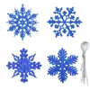 Decoraciones Navideñas Nuevas Transfronterizas 10cm Copos de Nieve de Plástico para Espolvorear Árbol de Navidad Suministros Navideños Colgantes