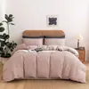 Conjunto de três peças de gaze bolha texturizada cor sólida estilo ins para comércio exterior transfronteiriço, conjunto de capa de edredom e fronhas, personalizável
