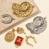 Hebilla de Herradura con Pedrería Europea y Americana Concha Marina Colgante DIY de Acero Inoxidable para Mujer Velero 3D Collar Joyería de Acero de Titanio Charm