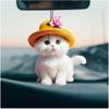 Patineta Plana Nueva de Acrílico Transfronteriza Colgante de Coche Gato Blanco Leche Estándar