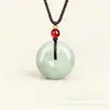 Pingente de Paz de Jade Tianshan de Xinjiang, Estilo Casal de Jade de Seda Dourada, Padrão Floral Alternativa de Jadeíta Pingente de Jade Atacado