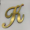 Nuevo acrílico dorado transfronterizo letra de pasto Pegatinas de espejo sala de estar dormitorio autoadhesivas pegatinas de pared decorativas 3D