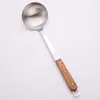 Espátula de aço inoxidável 304 para tigela Espátula com cabo de madeira Espátula de madeira Utensílio de cozinha Espátula de baquelite Colher de sopa Escorredor Espátula para cozinhar