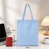 Bolsa de lona em branco para estampar logo, impressão colorida, bolsa de ombro única para compras, bolsa de algodão para publicidade e treinamento