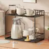 Estante de almacenamiento para tazas de agua, organizador de capas para tazas de té de encimera, multifuncional para tazas de café, bolsa de té y estante de almacenamiento para juegos de té