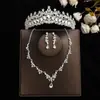 Coroa elegante de noiva Mori Super fada cocar conjunto de três peças novo colar acessórios de casamento brincos de aniversário casamento mulheres