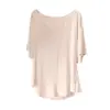 Camiseta Sencilla de Color Sólido con Cuello en V Amplio y Mangas Cortas para Mujer, Nuevo Estilo 2026, Amigable con la Piel, Cómoda, Adelgazante, Top Versátil