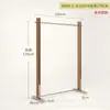 Estante de Exhibición para Tienda de Ropa de Acero Inoxidable con Color Madera Natural Estilo Chino, Soporte de Exhibición Engrosado, Accesorios de Belleza Minimalistas de Moda, Perchero